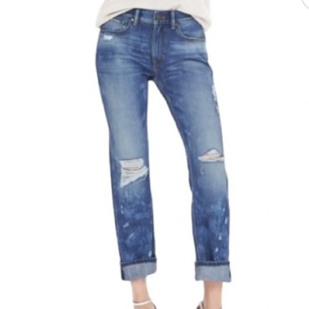 Banana Republic Boyfriend Distressed Jeans sz 29/8 - Picture 1 of 4
